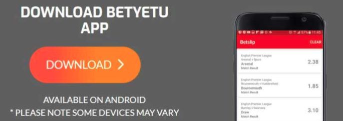 betYetu mobile app